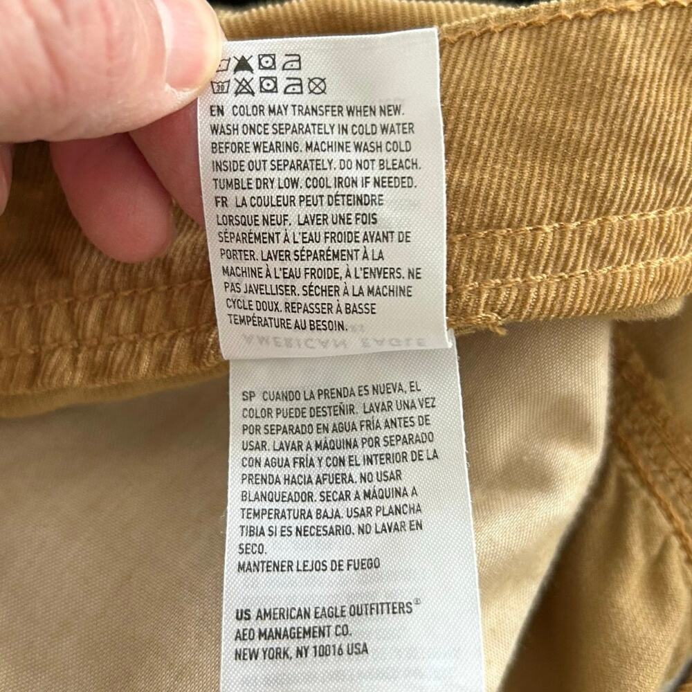 American Eagle Corduroy Mini Skirt Button Front Y2K Boho Women Size 12 - Picture 7 of 8
